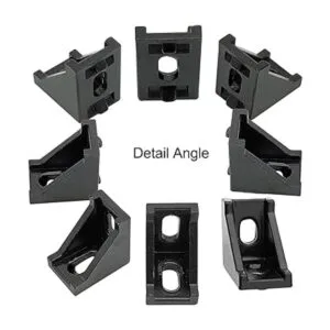 Juego de 20 conectores de perfil de aluminio negro serie