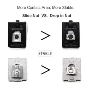 Juego de 20 conectores de perfil de aluminio negro serie