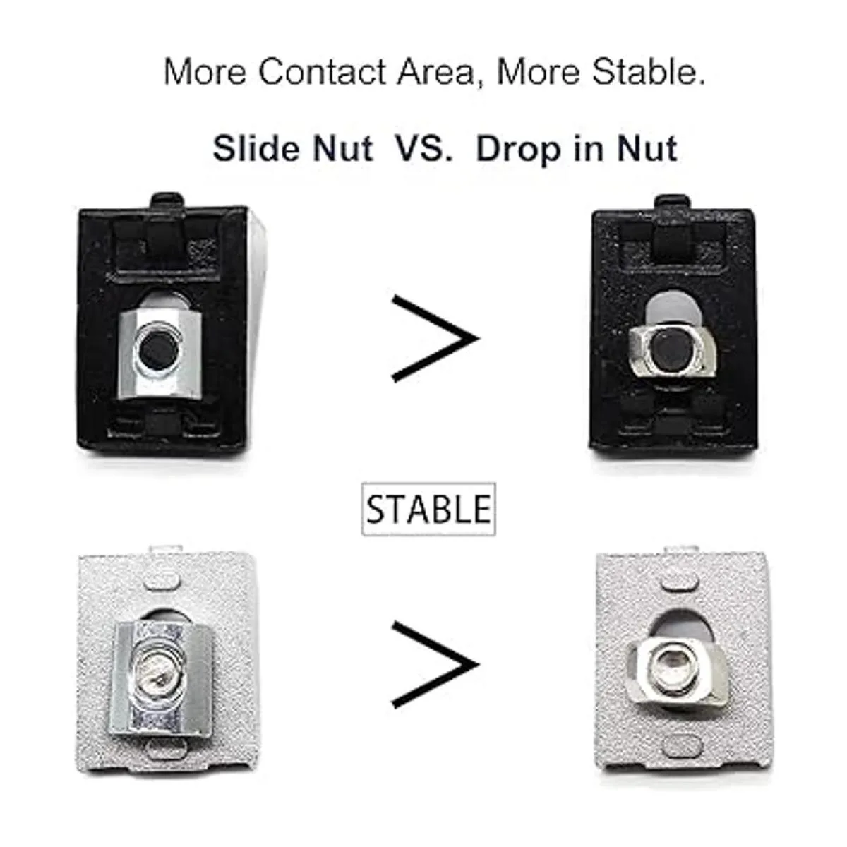 Juego de 20 conectores de perfil de aluminio negro serie