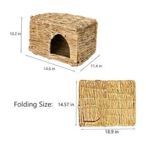 Tfwadmx Casa de hierba de conejo extra grande Cama de