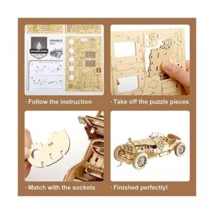 ROBOTIME Juego de rompecabezas de madera en 3D para_4