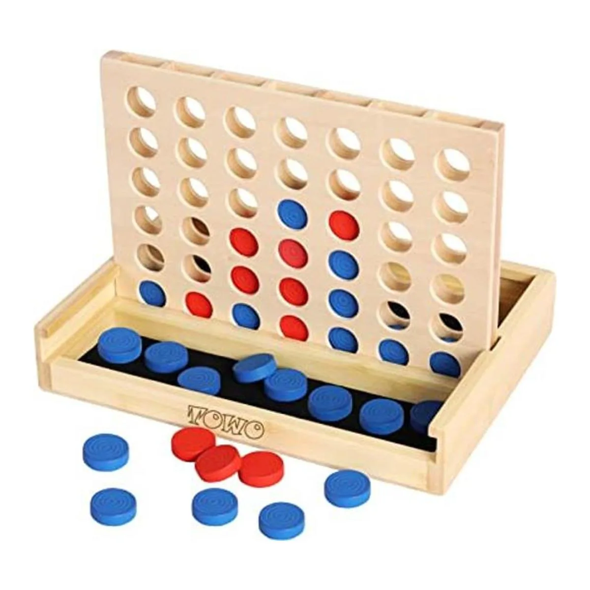 TOWO Juego de 4 en fila de madera Juego de estrategia_1