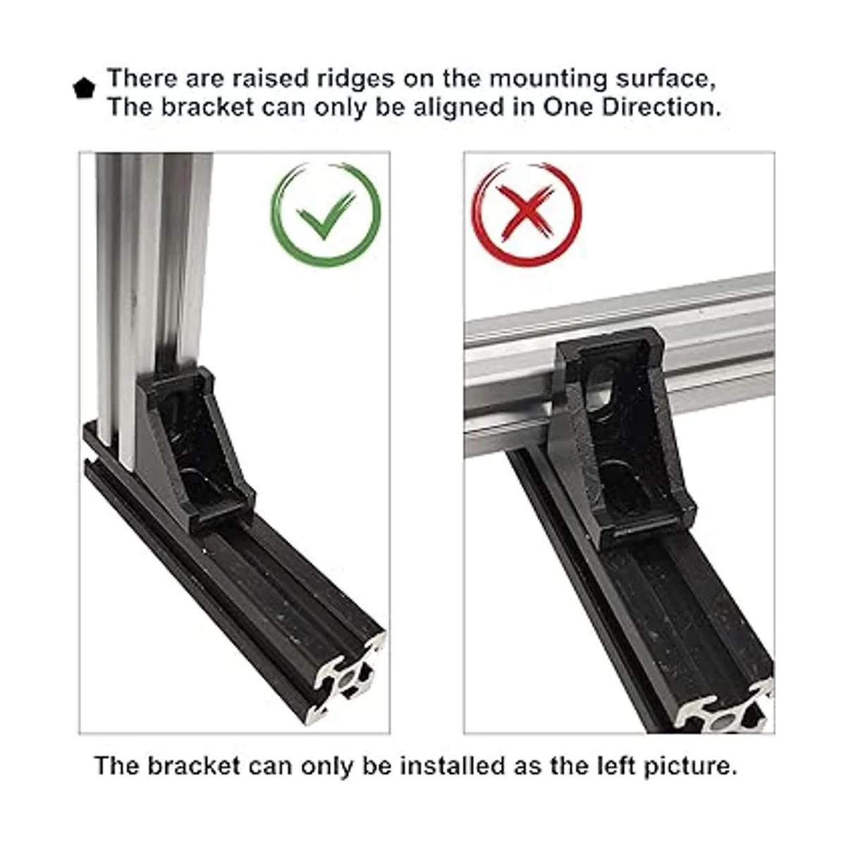 Juego de 20 conectores de perfil de aluminio negro serie