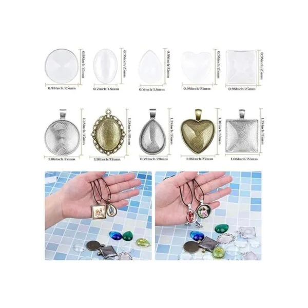 Bandejas colgantes con cabujones de cristal para hacer