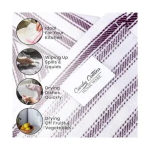 Candy Cottons Juego de 6 toallas de cocina 100 algodón