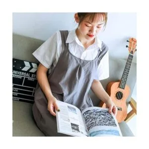 Delantales de cocina de lino japonés con espalda cruzada_2