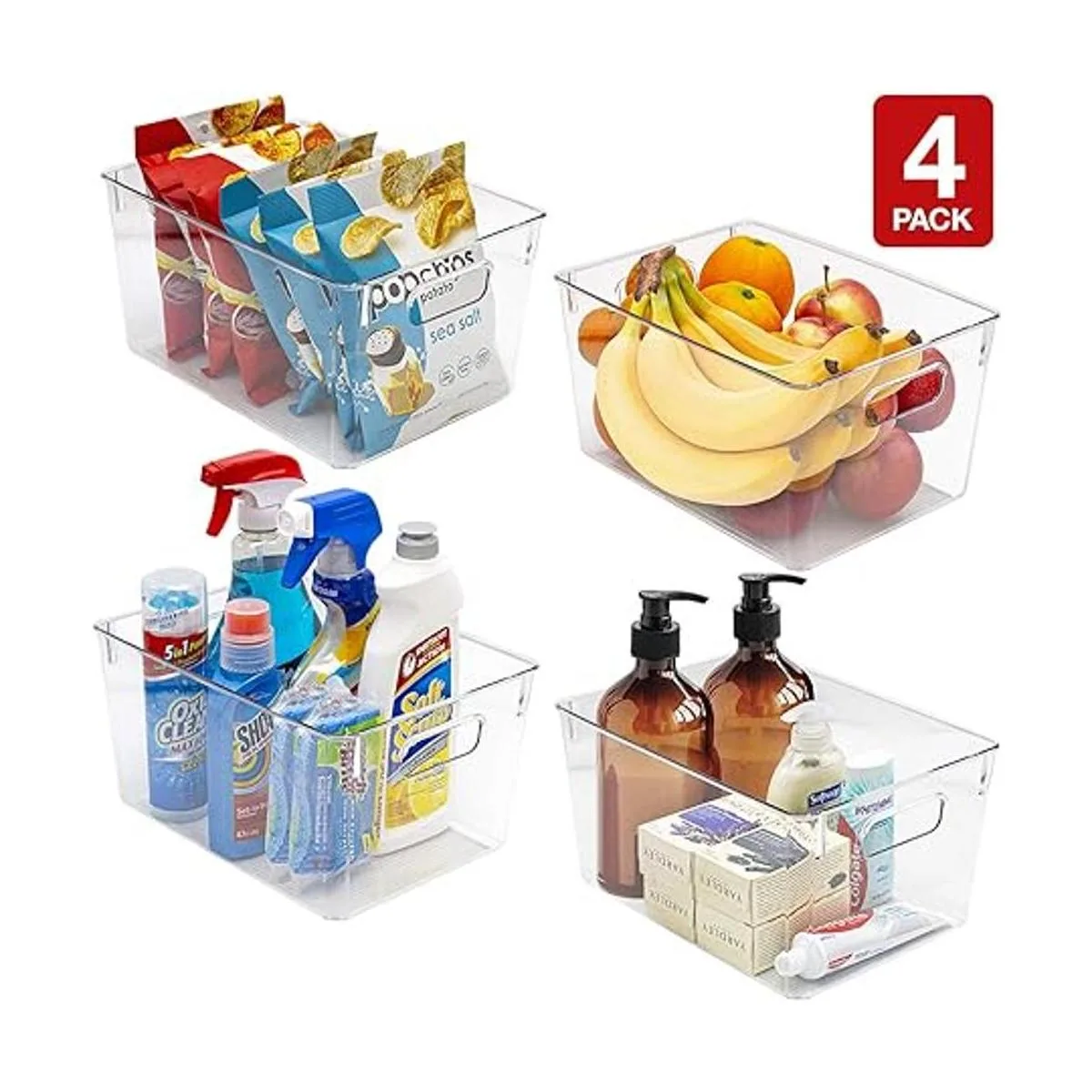 Sorbus Plastic Storage Bins Clear Pantry Organizer Box Bin_5