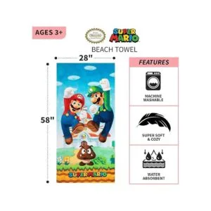Franco Super Mario Toalla de baño de algodón súper suave_3