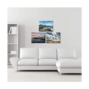 Homeoart Lienzo con diseño de faro paisaje oceánico_4