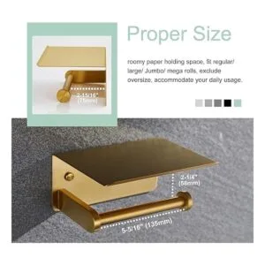 APLusee SUS 304 Soporte de papel higiénico con estante de