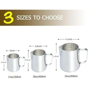 CAMKYDE Jarra de acero inoxidable para espumar de leche de_2