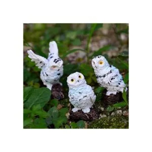 5 piezas de búhos de jardín en miniatura mini animales