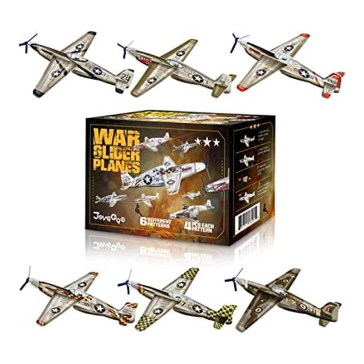 JOYGOGO Paquete de 24 aviones planeadores de guerra avión