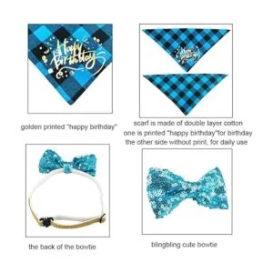 ADOGGYGO Bandana de cumpleaños para perro niña y niño_4