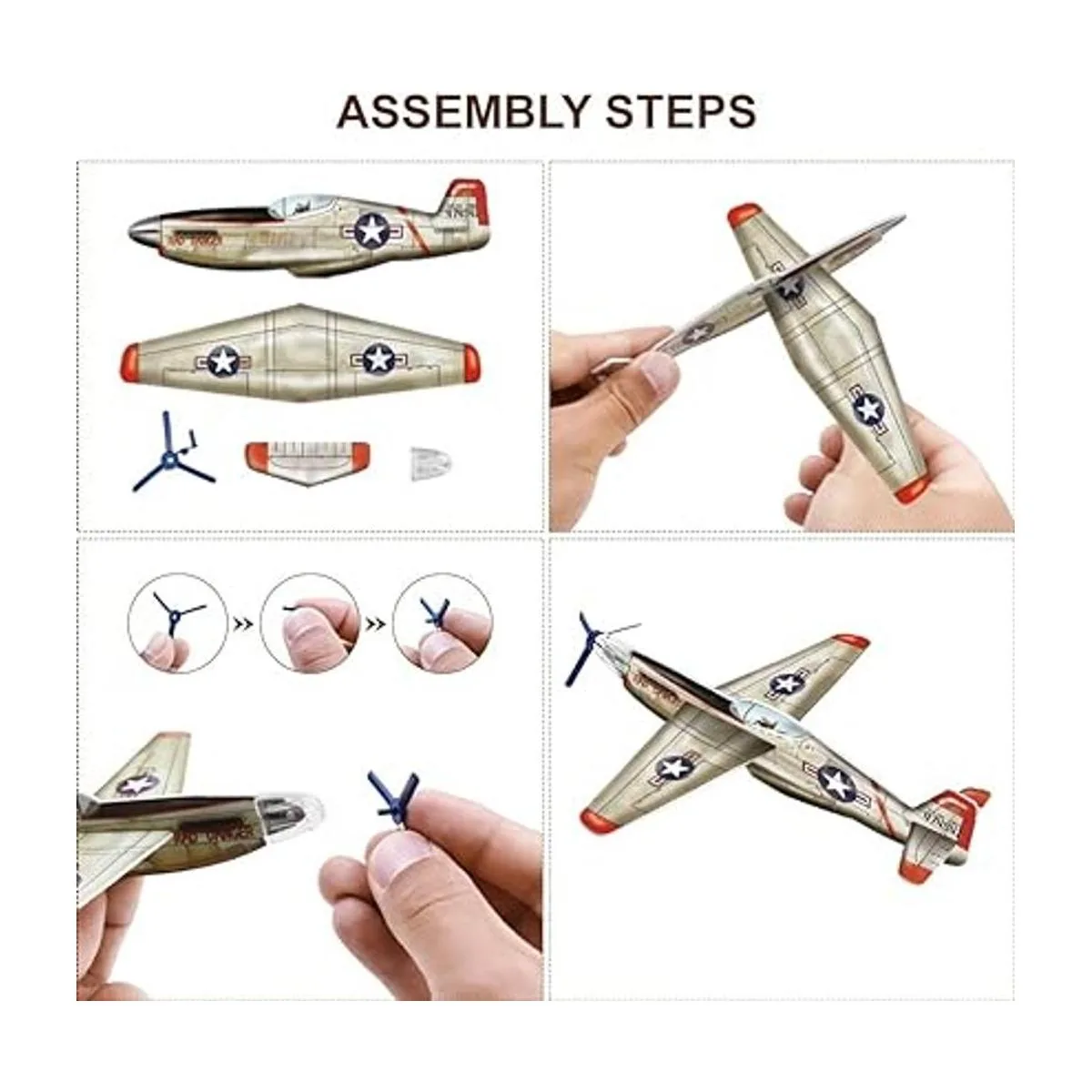 JOYGOGO Paquete de 24 aviones planeadores de guerra avión
