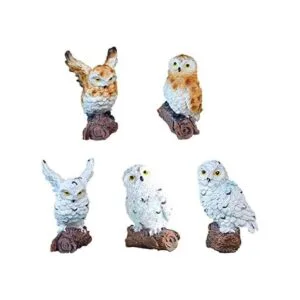 5 piezas de búhos de jardín en miniatura mini animales