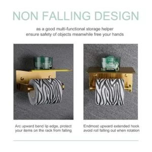 APLusee SUS 304 Soporte de papel higiénico con estante de