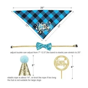 ADOGGYGO Bandana de cumpleaños para perro niña y niño_5