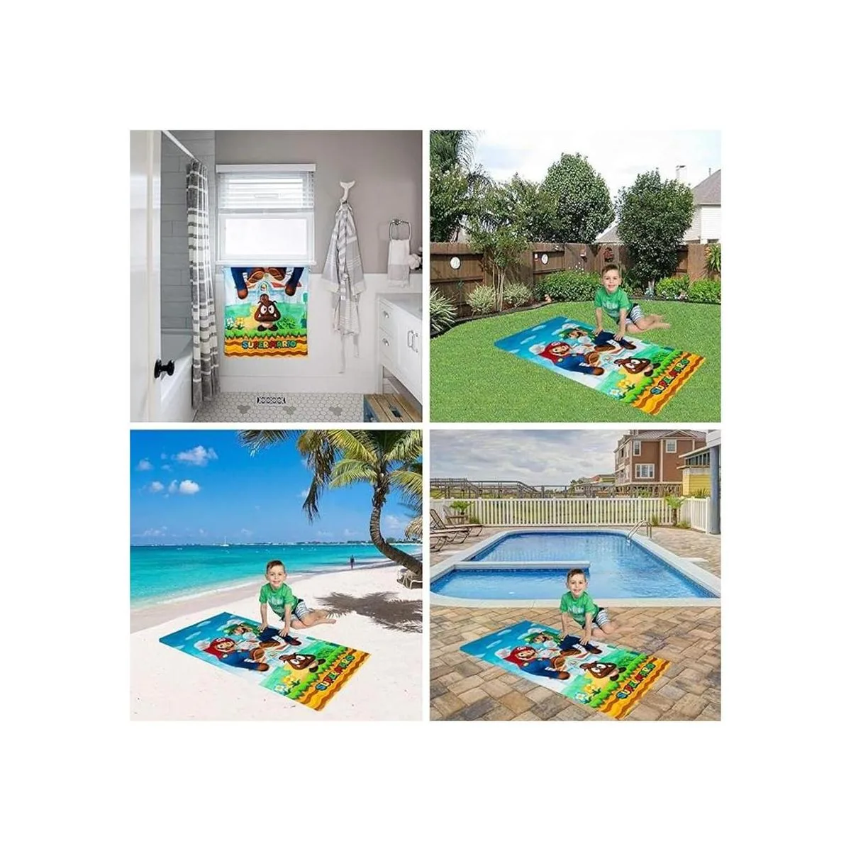 Franco Super Mario Toalla de baño de algodón súper suave_4