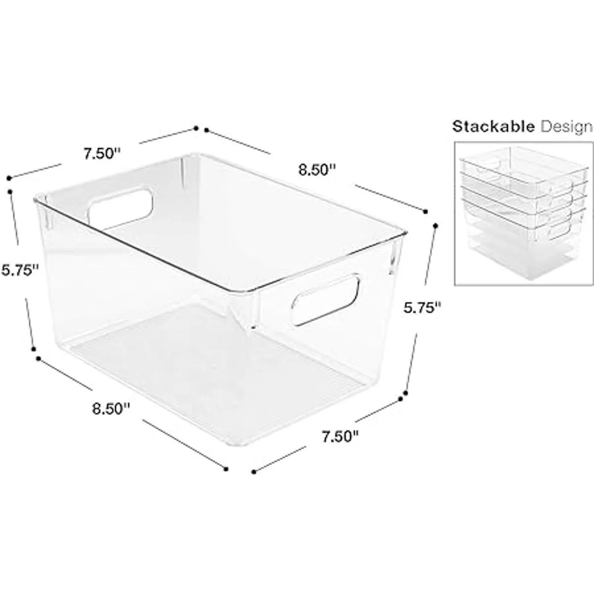 Sorbus Plastic Storage Bins Clear Pantry Organizer Box Bin_6