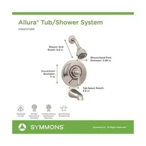 Symmons S7602STNRP Allura sistema de bañera y ducha con_3