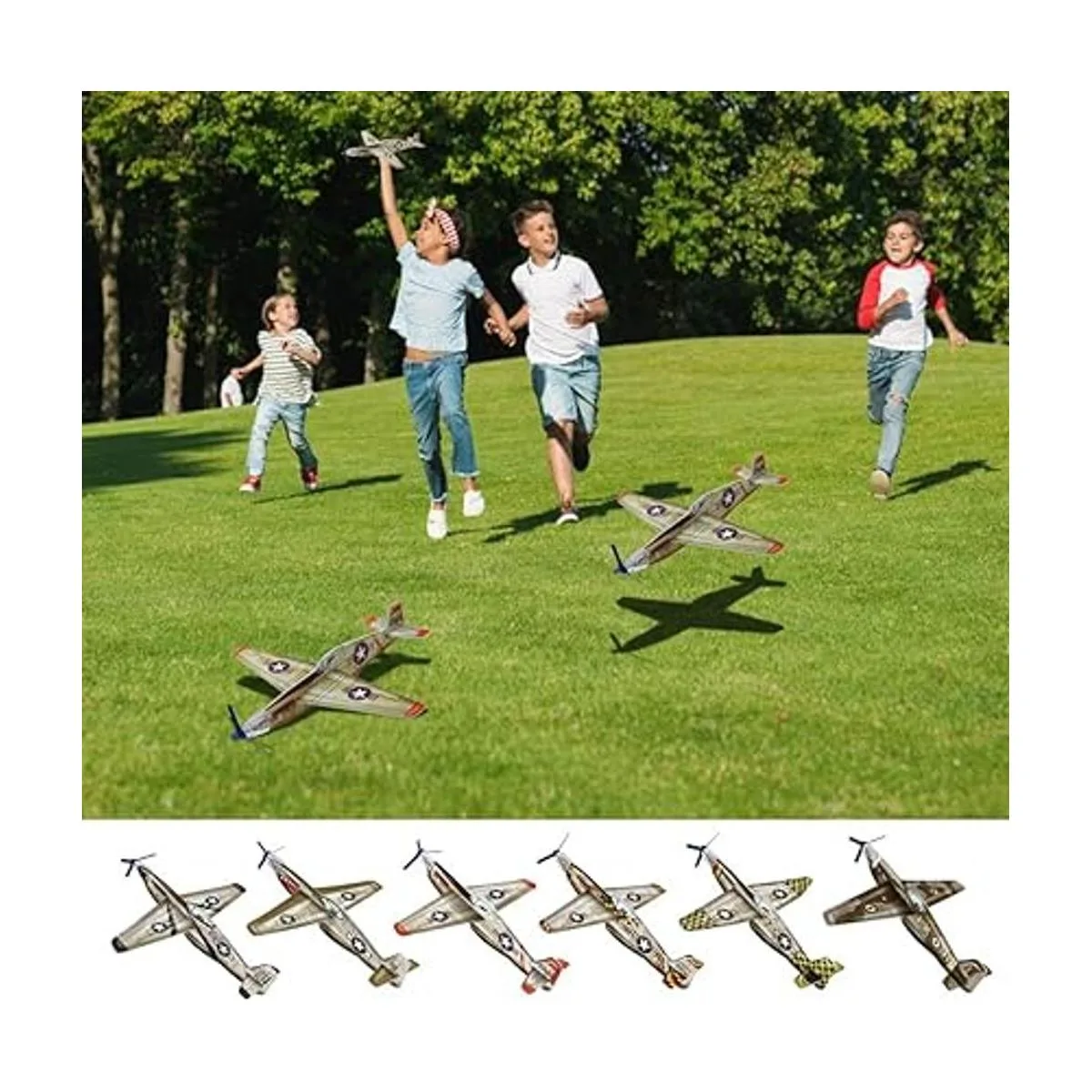 JOYGOGO Paquete de 24 aviones planeadores de guerra avión