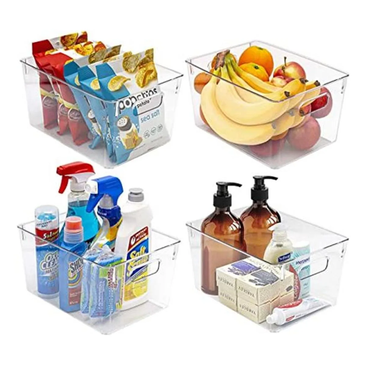 Sorbus Plastic Storage Bins Clear Pantry Organizer Box Bin_1