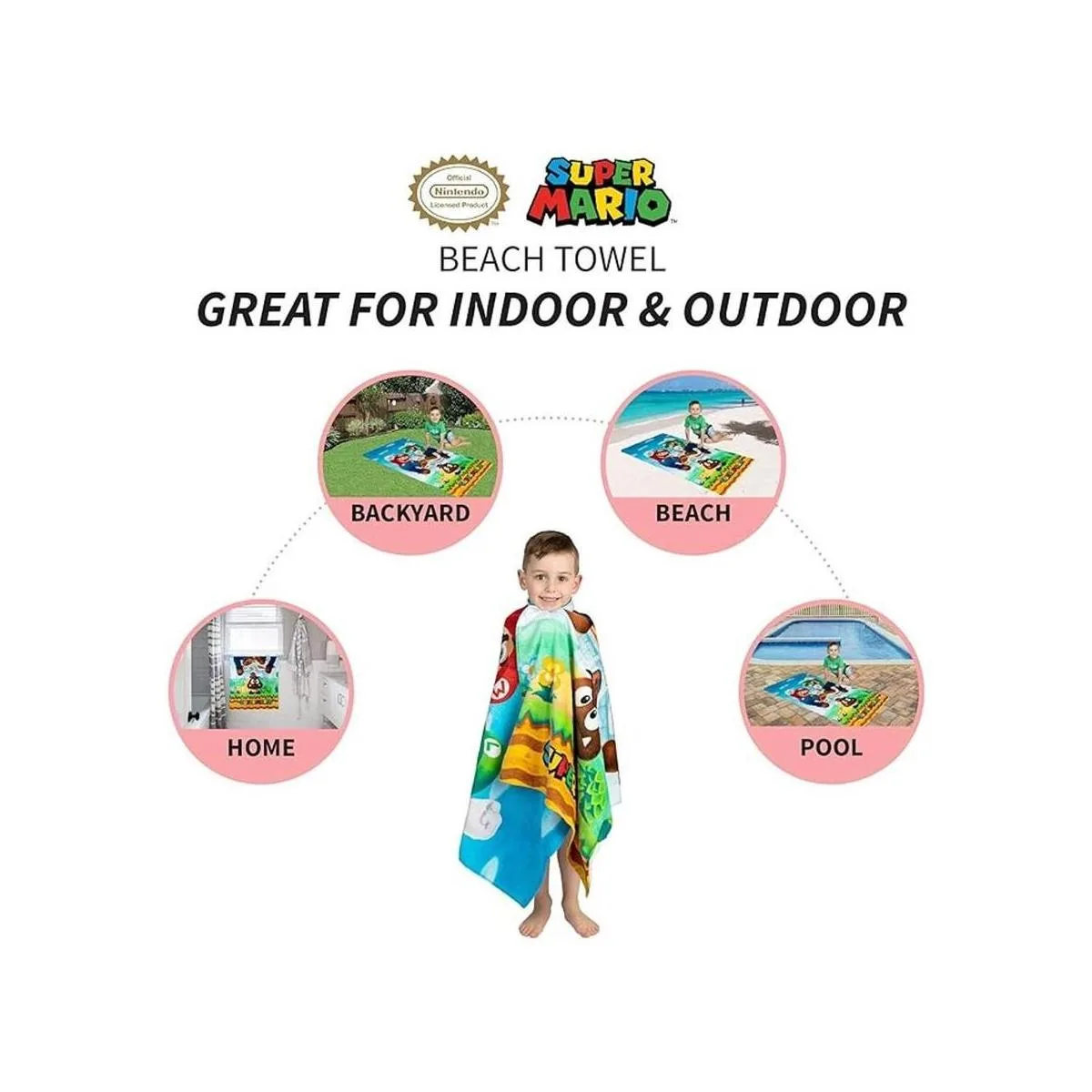 Franco Super Mario Toalla de baño de algodón súper suave_2
