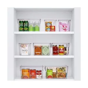 Sorbus Plastic Storage Bins Clear Pantry Organizer Box Bin_2