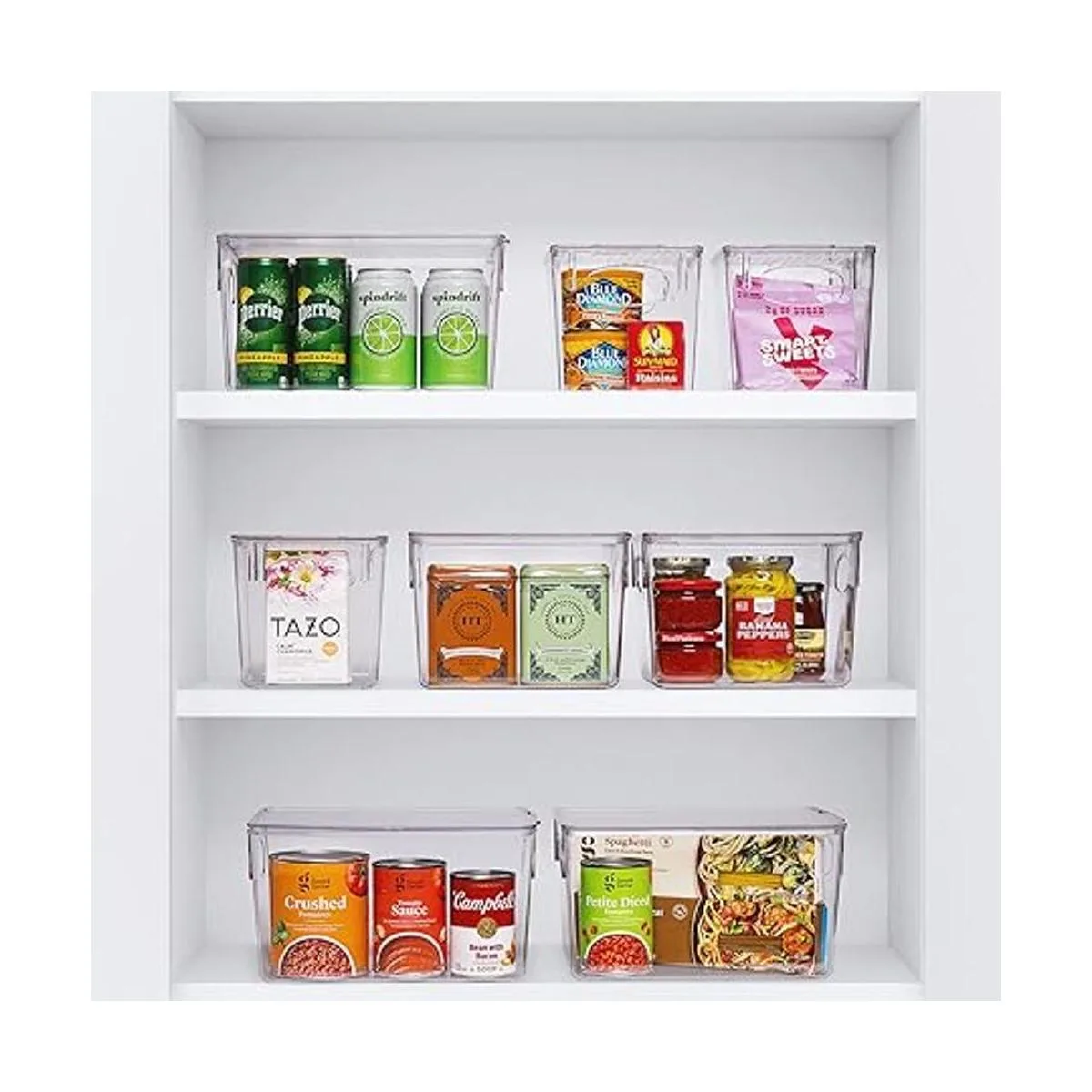 Sorbus Plastic Storage Bins Clear Pantry Organizer Box Bin_2