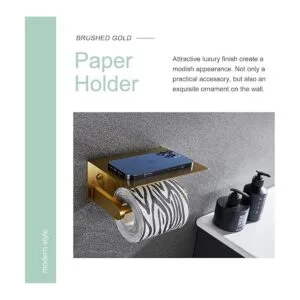 APLusee SUS 304 Soporte de papel higiénico con estante de