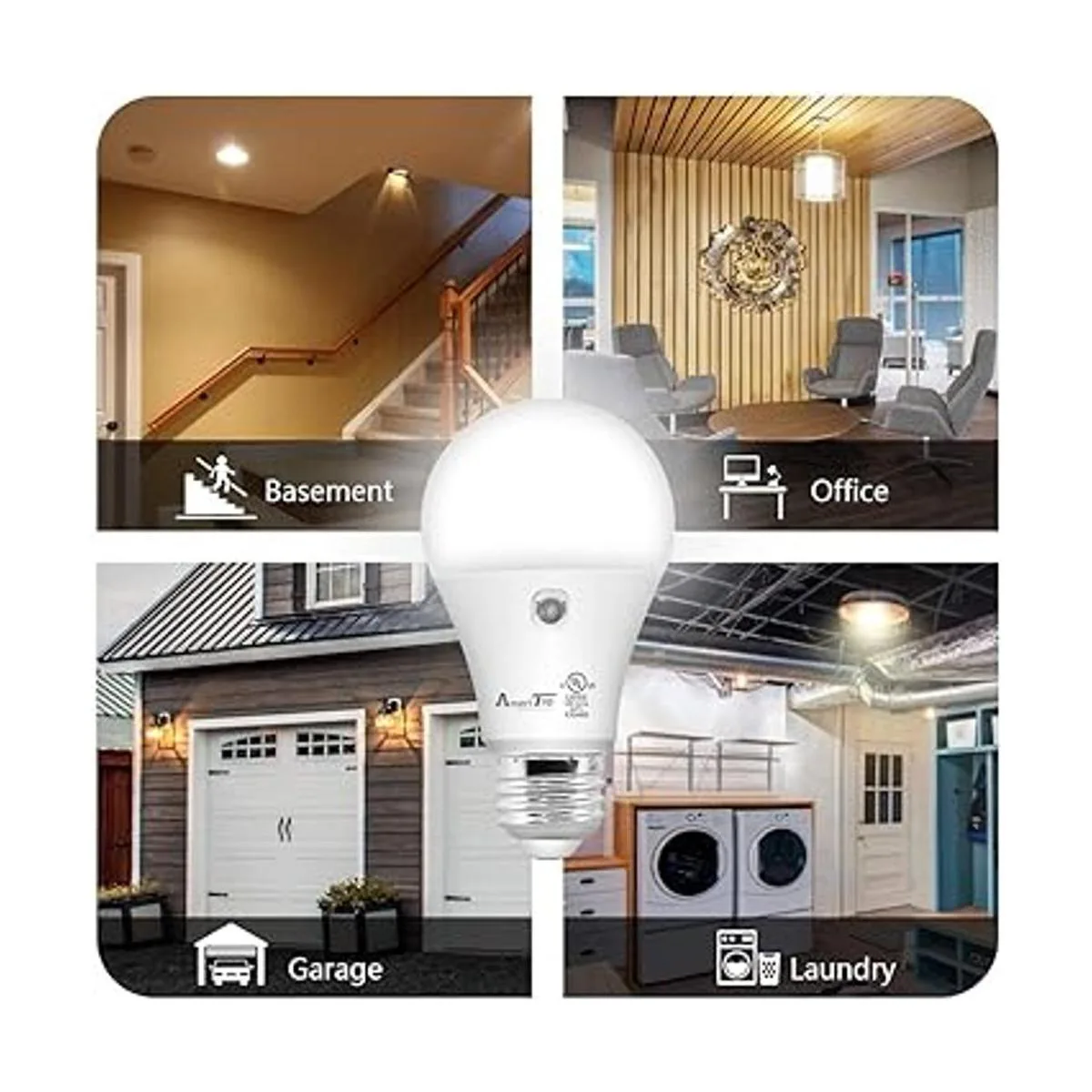 AmeriTop Bombillas LED A19 con sensor A19 listado UL