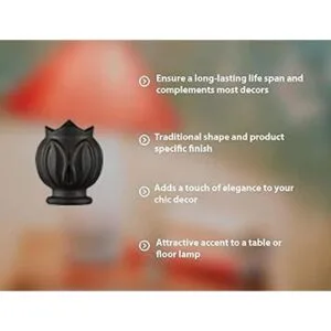 Ciata Lamp Finials Decorative acabado de lámpara floral_5