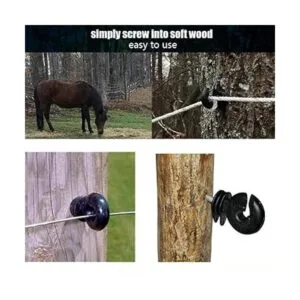 50 unidades aislantes eléctricos negros para valla_4