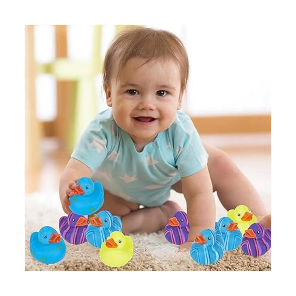 ArtCreativity Patos de goma con patrón multicolor para_5