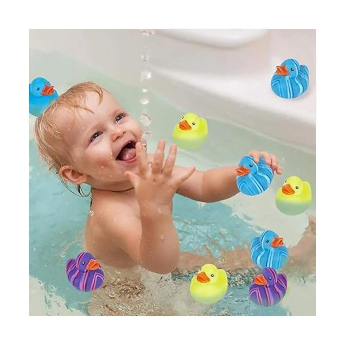 ArtCreativity Patos de goma con patrón multicolor para_4