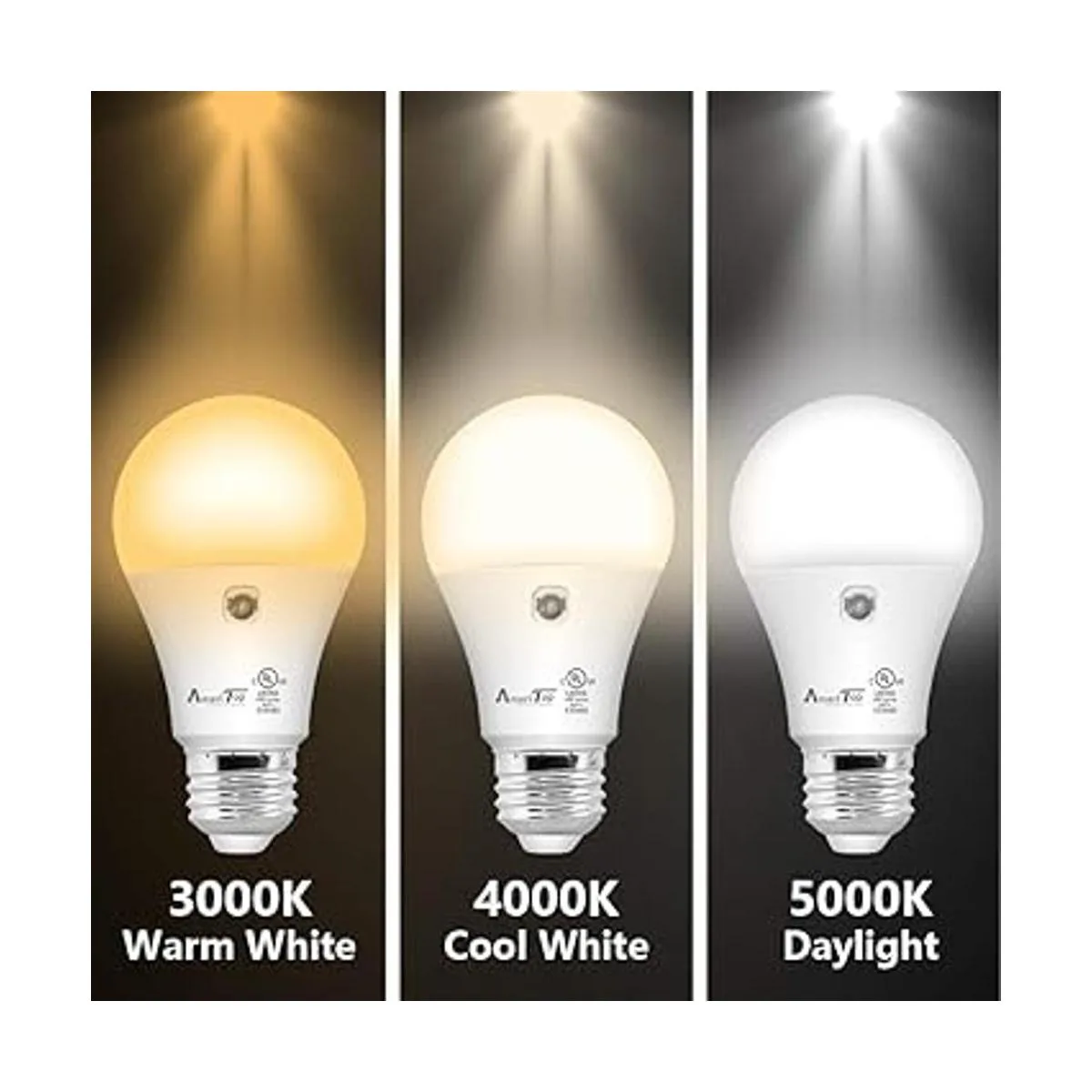 AmeriTop Bombillas LED A19 con sensor A19 listado UL