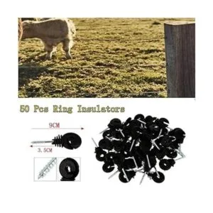 50 unidades aislantes eléctricos negros para valla_5
