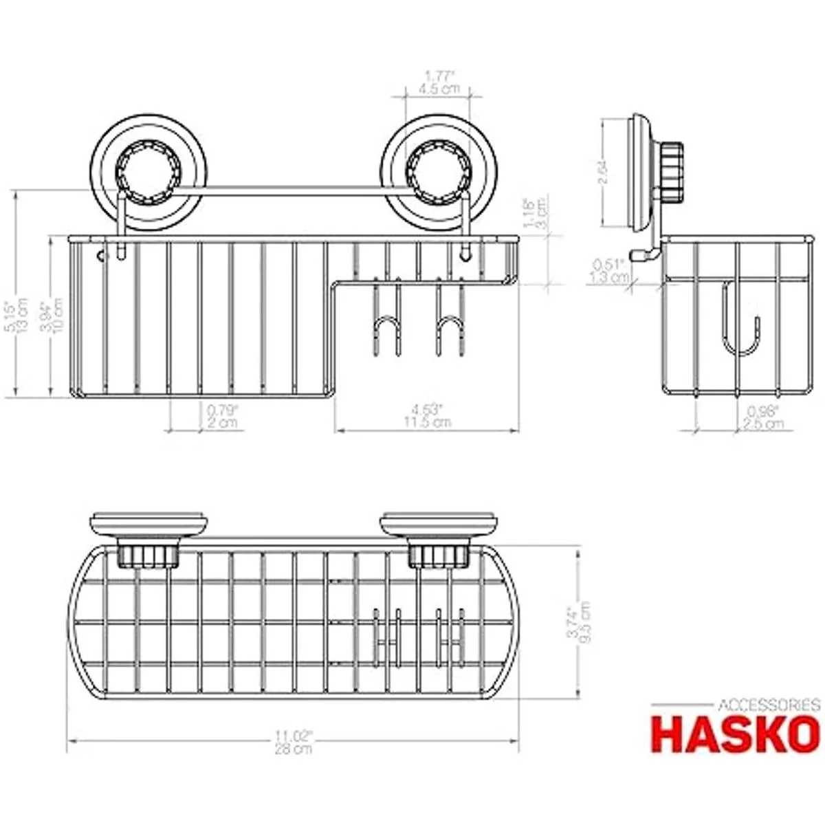 HASKO accessories Organizador de ducha con ventosa_4