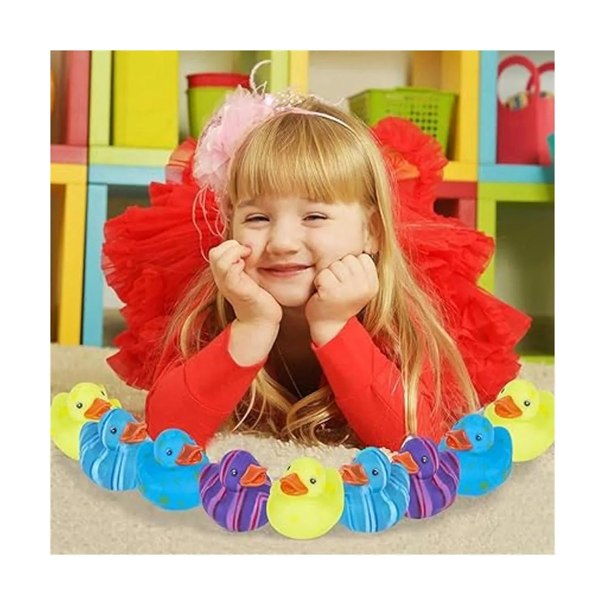 ArtCreativity Patos de goma con patrón multicolor para_6