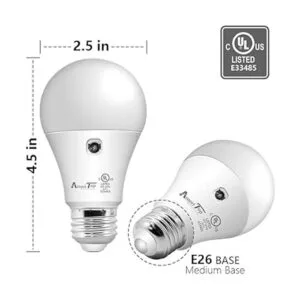 AmeriTop Bombillas LED A19 con sensor A19 listado UL