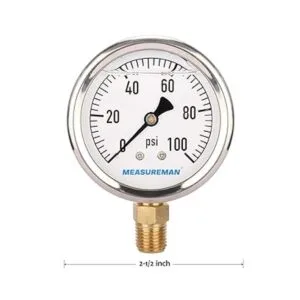 MEASUREMAN Medidor de presión con esfera de 2.5 pulgadas_2