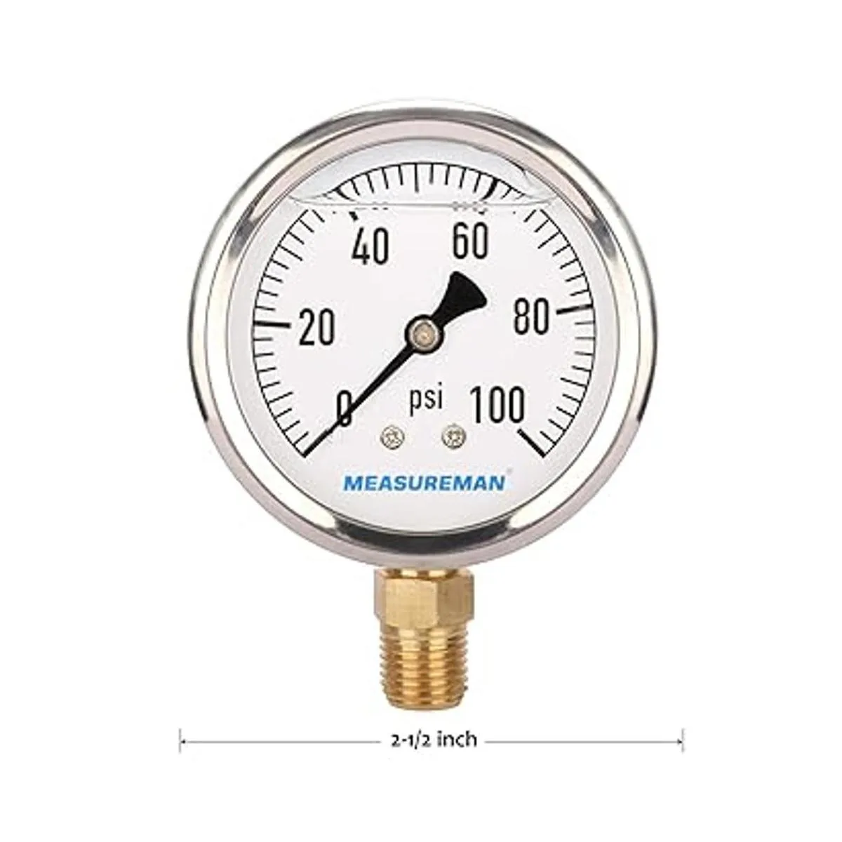 MEASUREMAN Medidor de presión con esfera de 2.5 pulgadas_2
