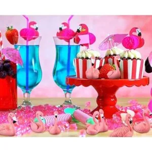 25 piezas de decoración de pastel de flamenco mini figuras_6