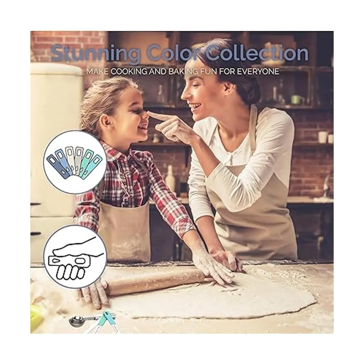 CuttleLab Juego de 22 tazas y cucharas medidoras de acero