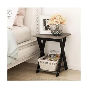 FURINNO Mesa auxiliar entrecruzada moderna y sencilla_2