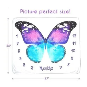 Manta mensual para bebé con diseño de hitos para niña_5