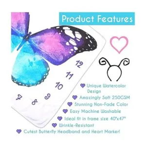 Manta mensual para bebé con diseño de hitos para niña_4