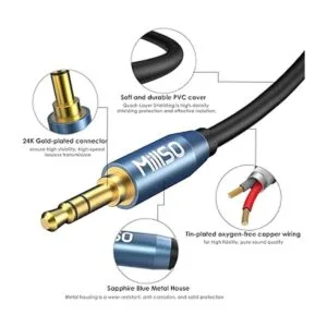 MillSO Divisor de audio hembra a 2 machos de 0.138 in TRS_2