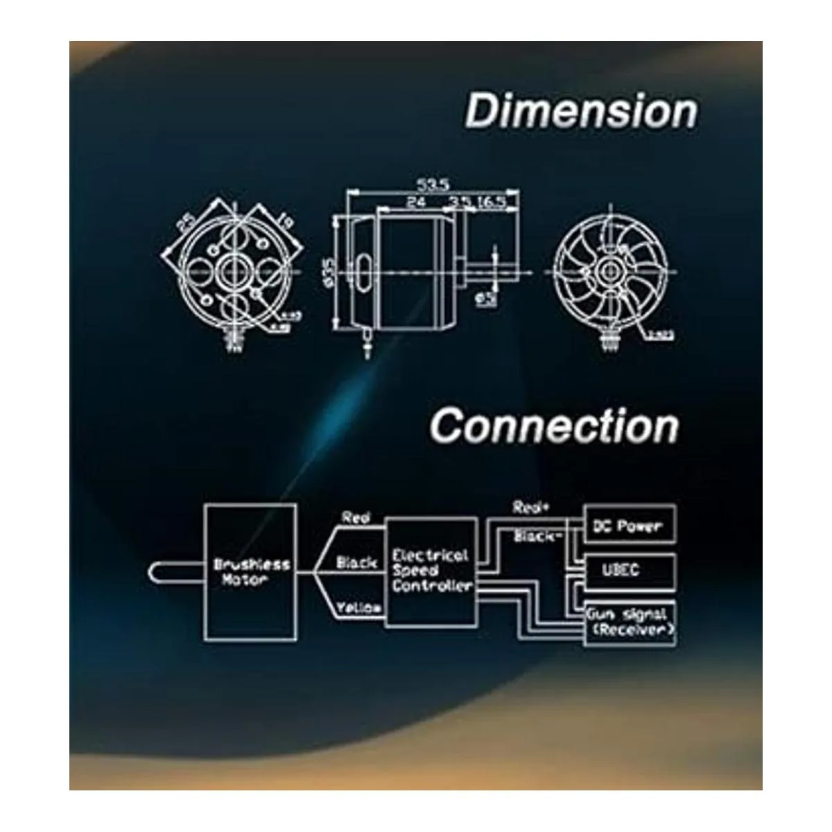 D3536 Motor sin escobillas de 750 KV motor eléctrico RC_2
